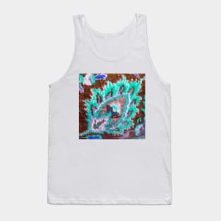 aqua flower, floral designs, minimal art, abstract art, floral pattern, antique rug photo , For custom orders please DM me. Tank Top